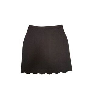 Skies Are Blue Berenice Scallop Hem Skirt Size SP Rayon/Nylon/Spandex Blend Blac
